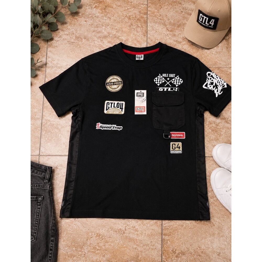 GTL4 Good Things Last Racing Graphic T-Shirt Men’s Small Black‎ Streetwear NWT